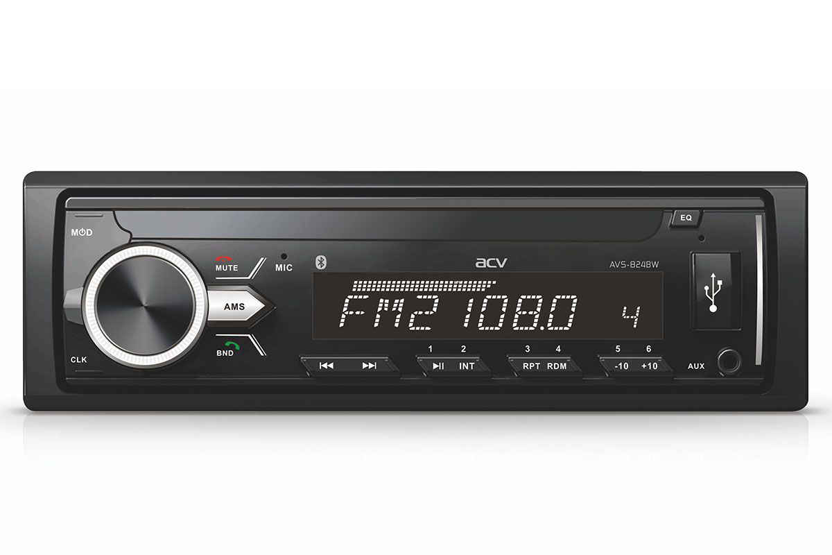 ACV | AVS-824BW |  24V!/белая/BT/USB/SD/FM/AUX/MP3/4*45/фикс.панель | превью 1
