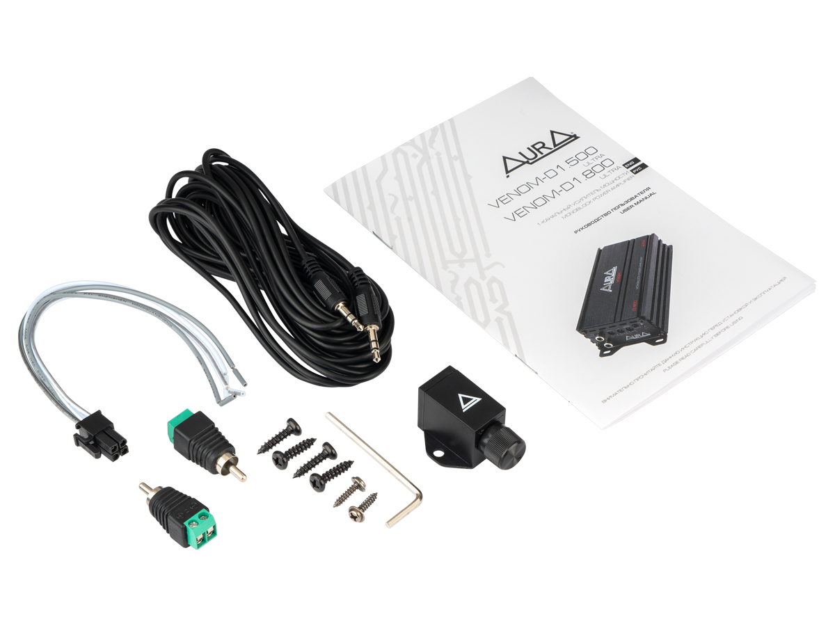 AurA | VENOM-D1.500 ULTRA | 220w (4 Ohm), 1x350w (2 Ohm), 1x500w (1 Ohm), 10Hz - 220Hz, ДУ | 5