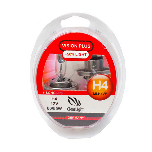 ClearLight | Vision Plus H4 | + 50%, 12V-55W Блистер 2 штуки | превью 1