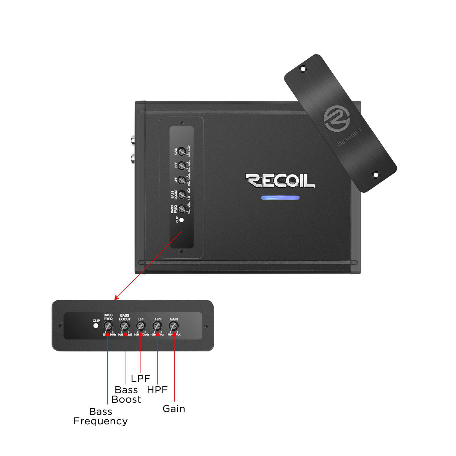 Recoil | DII1000.1 | 1-х канальный усил., 1х550/1000/min2Om, mini | 3