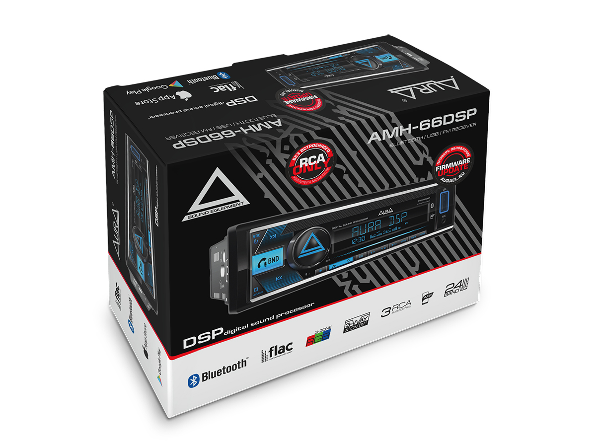 AurA | AMH-66DSP (2021) | ДЕКА, ПРОЦЕССОР, FLAC, USB/BT, 3 RCA, APP, RGB, SWC | 4