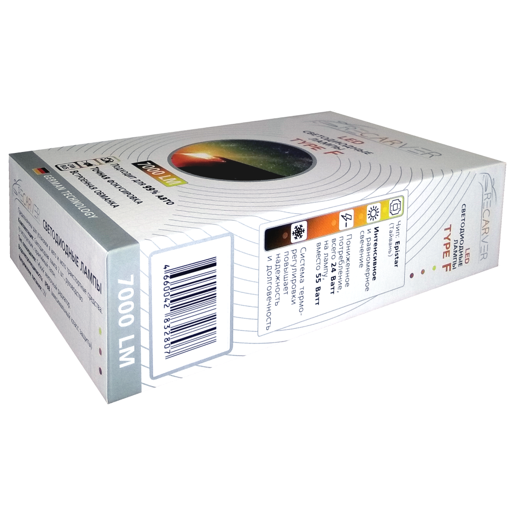 Clearlight | LED RECARVER Type F H3 | Лампа LED H3 7000 Lm (2 шт.) 12 в чип EPISTAR| превью 2