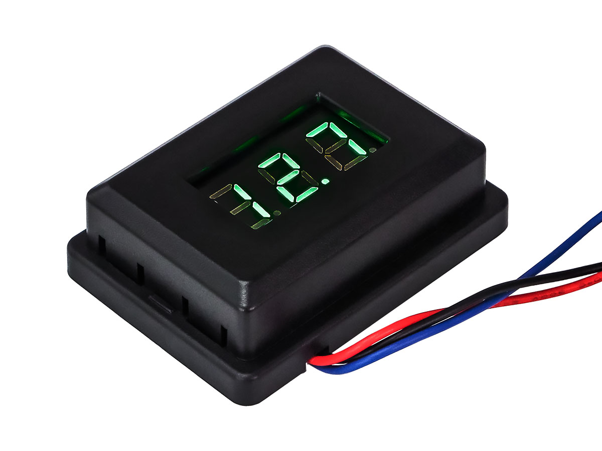 AurA | ZWE-V13G | Вольтметр цифровой, 9-18V, 3 сегмента, зеленый | превью 1