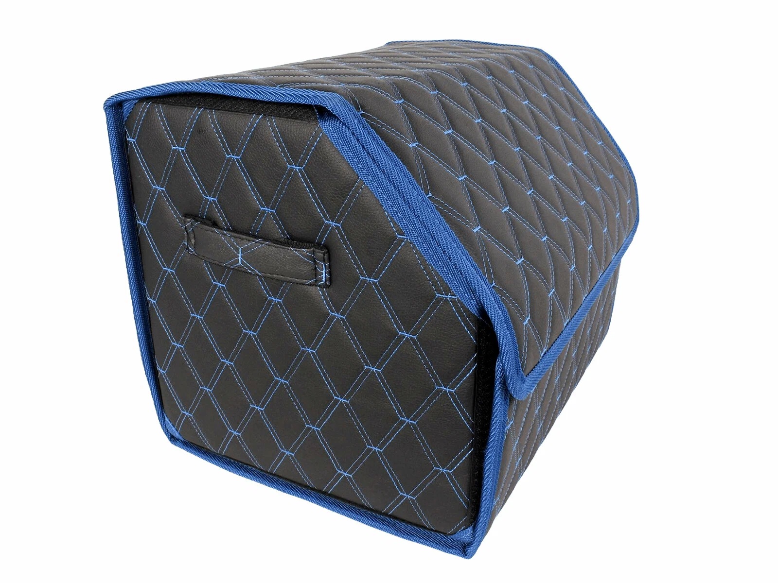 FOR CARS | 3D органайзер | черный/синяя нить/синий кант,экокожа,размер XL (70*30*30 см.)  | 1