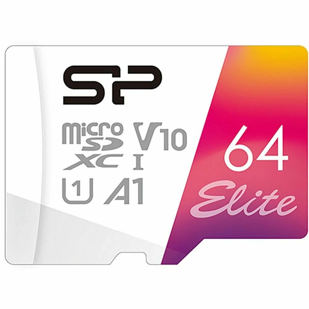 Silicon Power | 64Gb | Карта памяти MicroSD 64GB Class 10 Elite UHS-I + SD адаптер| 3
