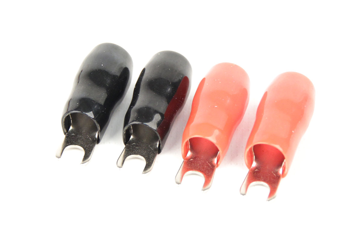 ACV | RM37-1427 | Клемма "вилка" 4,2мм/4AWG 2 красных + 2 черных,  блистер | 1