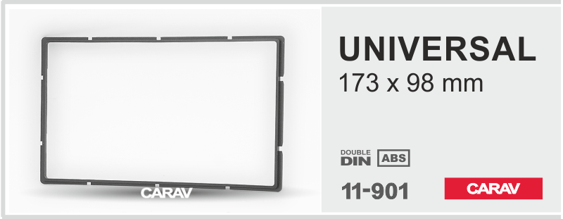 CARAV | 11-901 | 1-DIN универсальная рамка 173*98мм | 1