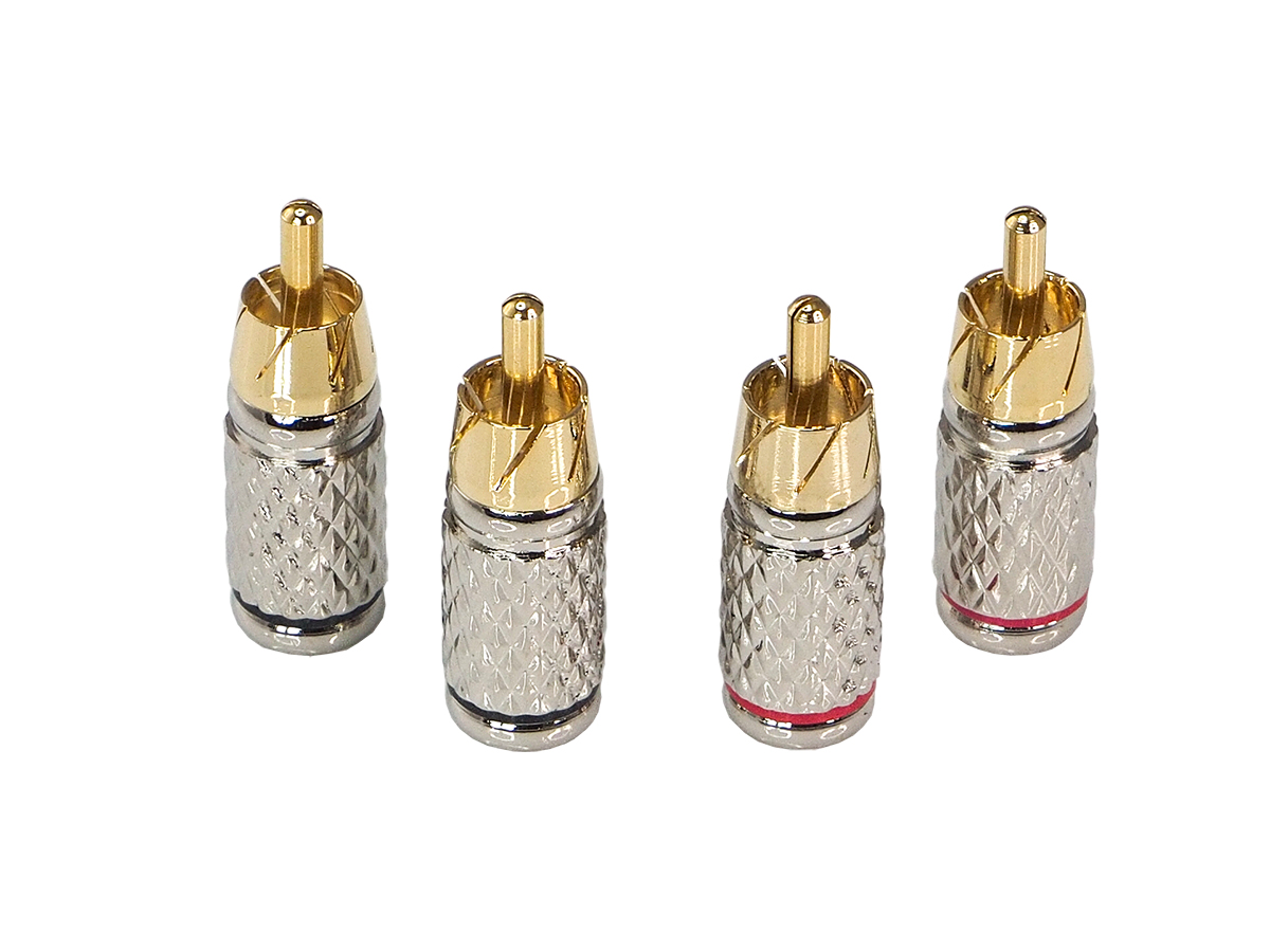 AurA | RCA-P601 | RCA - коннектор для кабеля до 6 мм, 2 красных + 2 черных, блистер | превью 1