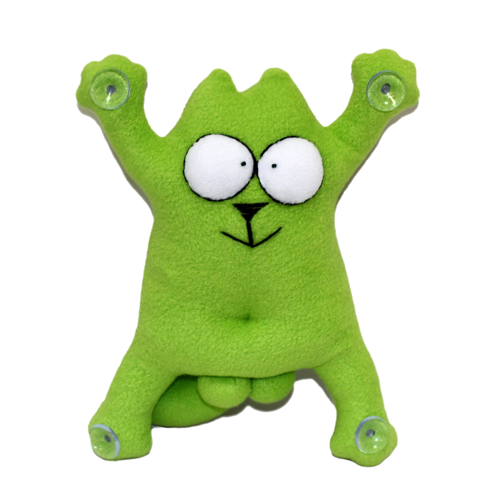 SNOOGY | КОТ МАЧО | кот на стекло на присосках САЛАТОВЫЙ | превью 1