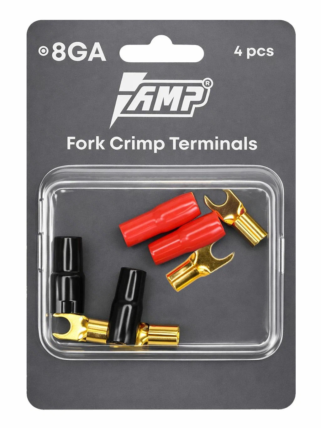 AMP | AMP 8Ga | Клемма силовая, вилка, 4.2мм, 8Ga , 2 красных +  2черных, блистер | превью 3