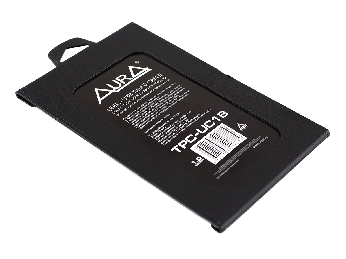 AurA | TPC-UC1B | Кабель USB - USB TYPE C, прямой, 1m, в оплетке, черный | превью 3