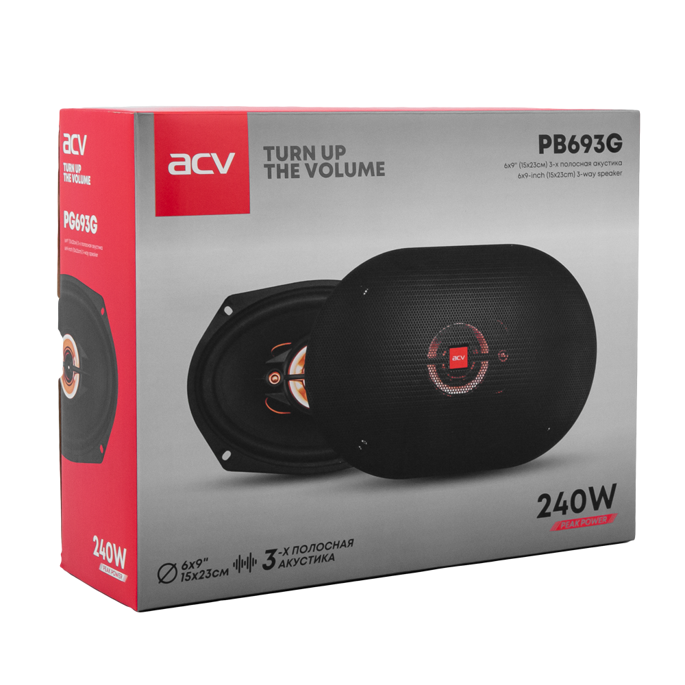 ACV | PB-693G| 6/9 /3-х полосная/ 80Вт/бумага | 5