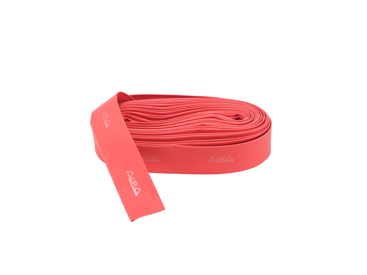 AurA | HSR-1507 | Термоусадочная трубка КРАСНАЯ, с логотипом, диаметр 15-07мм, 10м | превью 1
