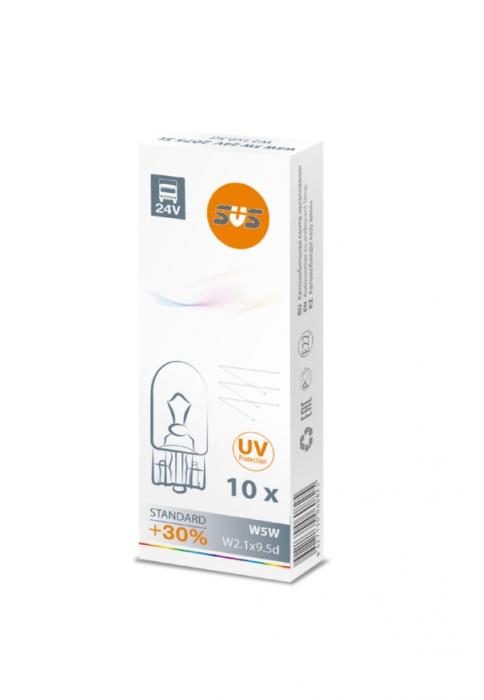 SVS   | W5W 0200075000  | Лампа T10 W5W 24V  уп.10 шт. | превью 1