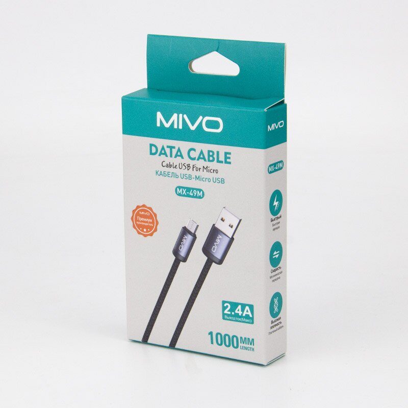 Mivo | MX-49M | Кабель Micro USB - USB 2.4 А  1 м | превью 3