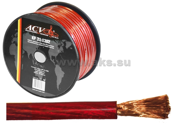 ACV | KP21-1303 | 10 мм.2 (8GA), цена за 1 бухту, черный бухта 50м | 1