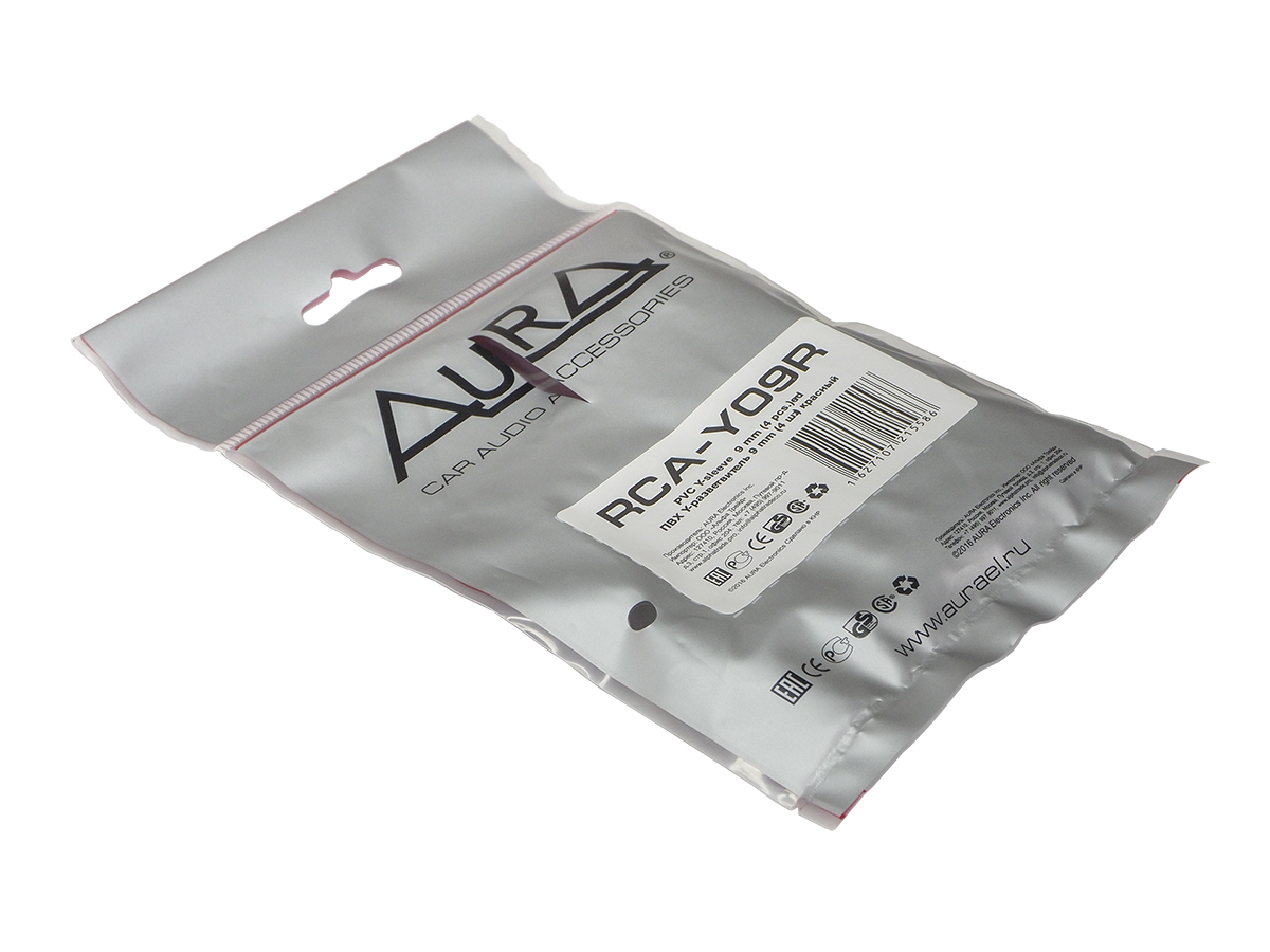 AurA | RCA-Y09R | Y-кембрики (штаны) для RCA-кабеля, 9мм, красные, 4 ШТ. | превью 2