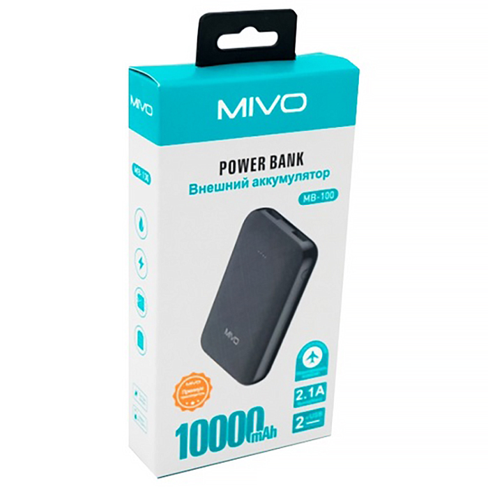 Mivo | MB-100 | Power Bank 10000 мА⋅ч  для зарядки   телефонов, смартфонов | превью 3