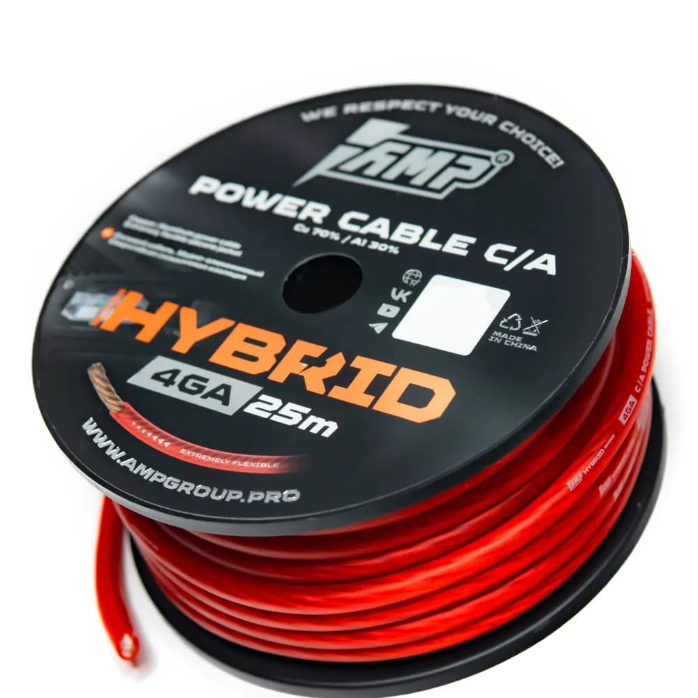 AMP | HYBRID 4Ga | C/A Extremely flexible СИЛОВОЙ, медь70%+ алюм.30%  Бух 25м цена за метр | превью 1