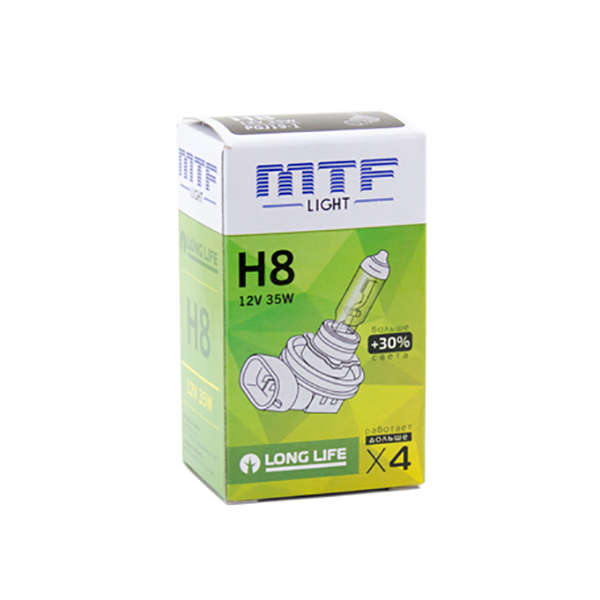 MTF | LONG LIFEx4 БЛИСТЕР H8 | 12V 35W  лампа накаливания, 2900K | превью 1