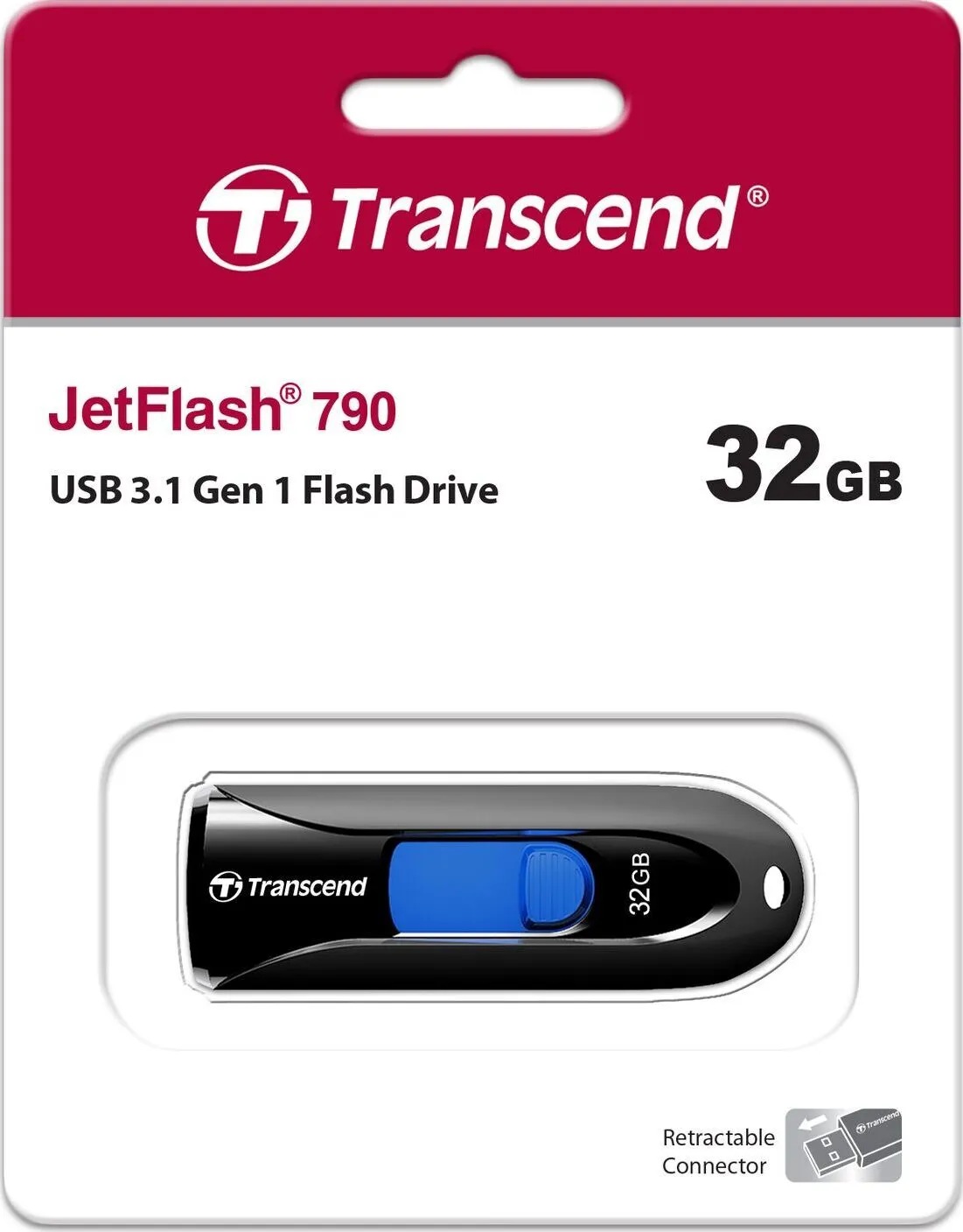 Transcend | 32GB | Модуль памяти USB 3.0 Transcend JetFlash 790 чёрный| 1