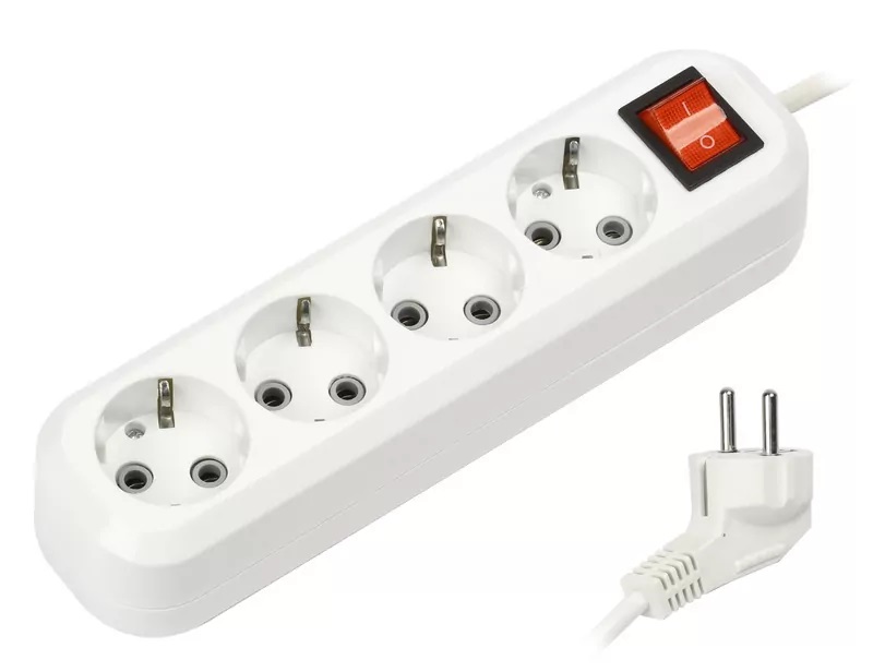 Удлиннитель |Smartbuy | Удлиннитель Smartbuy, 4 гнезда 3 метра 16А/3,5кВт с выкл. и заземлением ПВС| 1