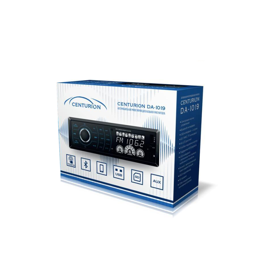 Centurion | DA-1019 | 4*45Вт, Bluetooth, 2 USB,ISO разьем, AUX, сенсорные синие кнопки, приложение | превью 3