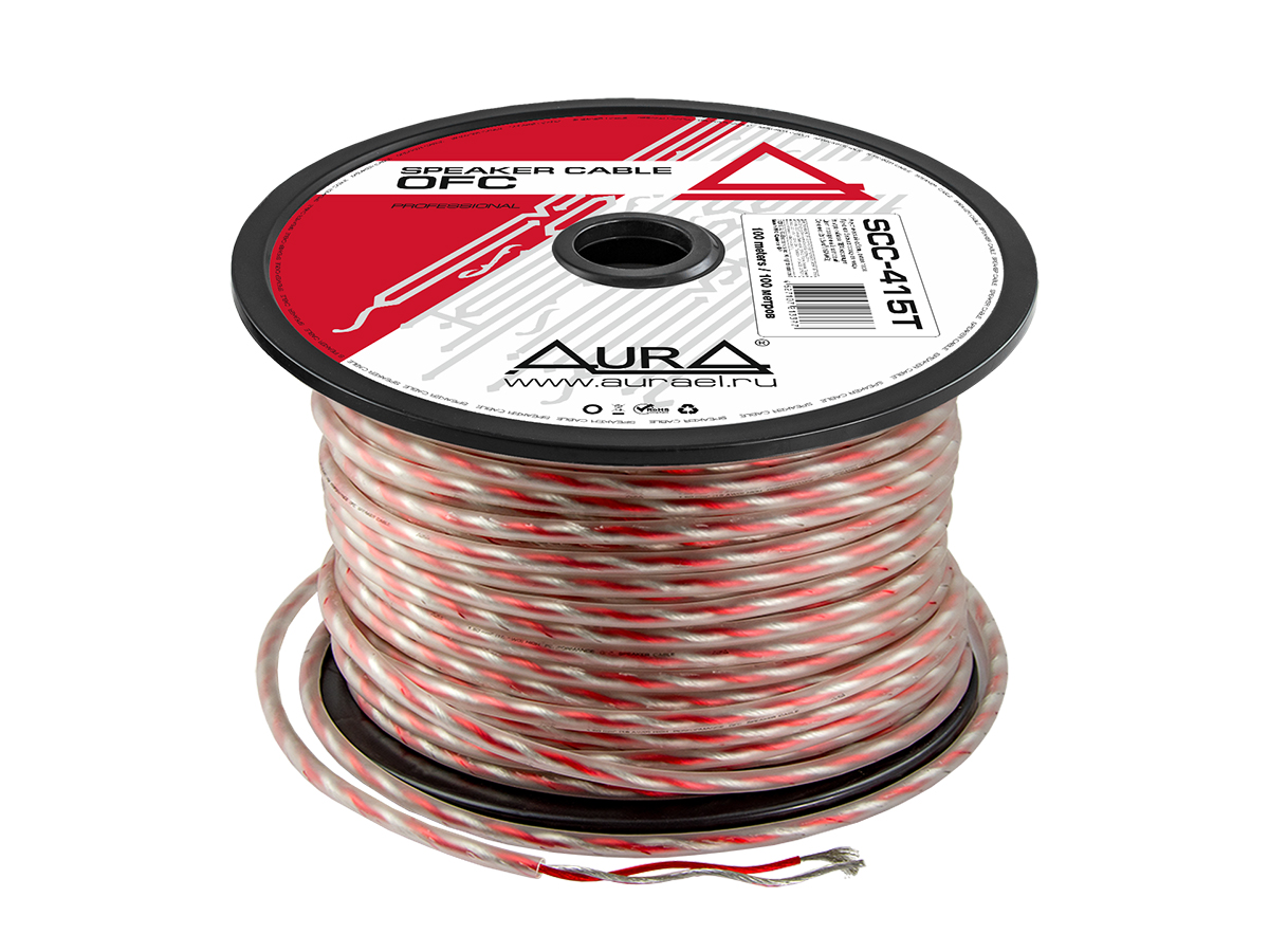AurA | SCC-415T | 2x1.5mm² (16Ga), луженая медь (TOFC), витая пара, ПРОДАЖА КРАТНО 10м. бухта100м | превью 1