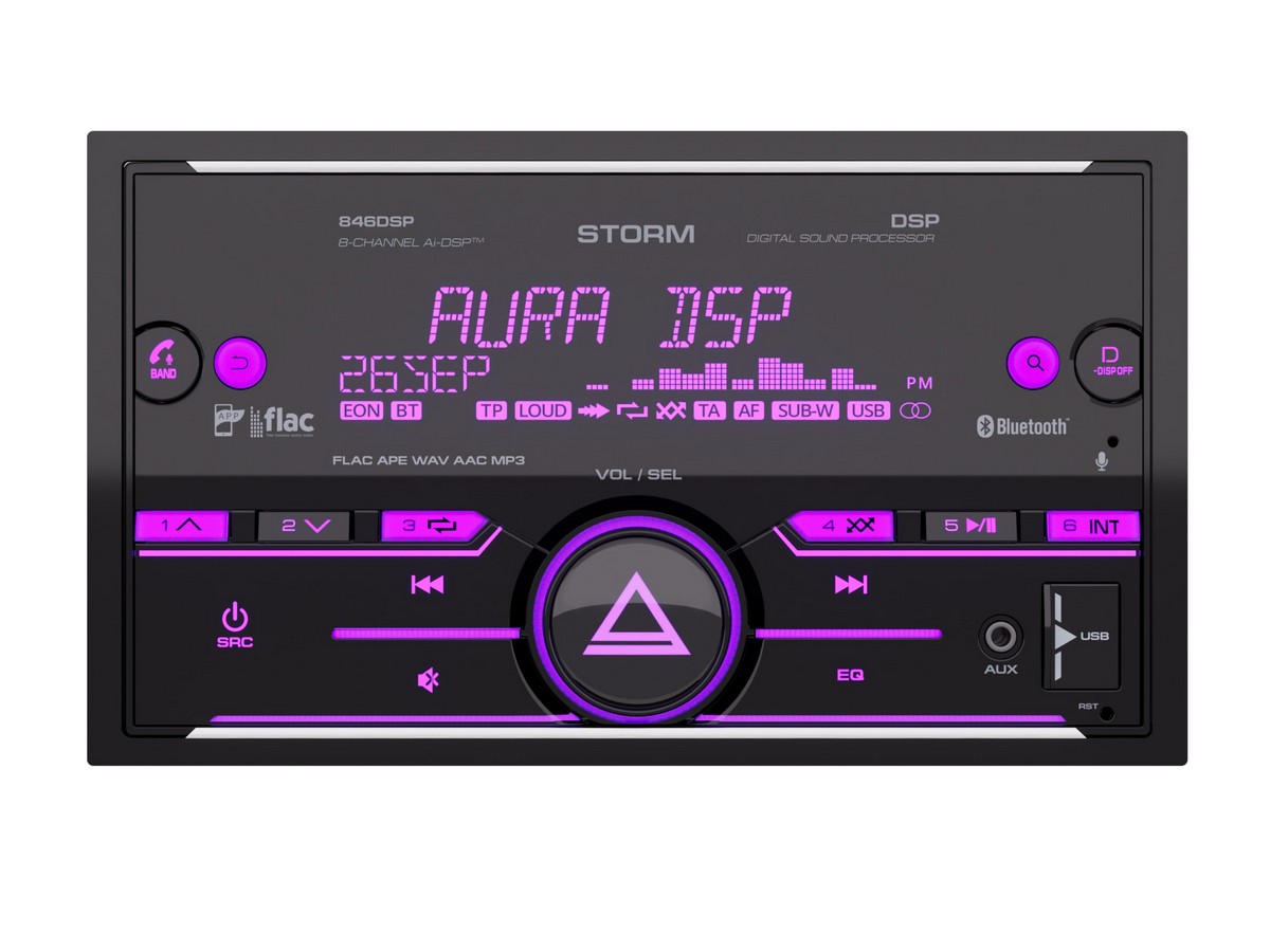 AurA | STORM-846DSP | 2 DIN, Ai-DSP (8 RCA, 4V), FLAC 24bit, BT 5.3, APP, RGB, D-SWC, ДУ | превью 2