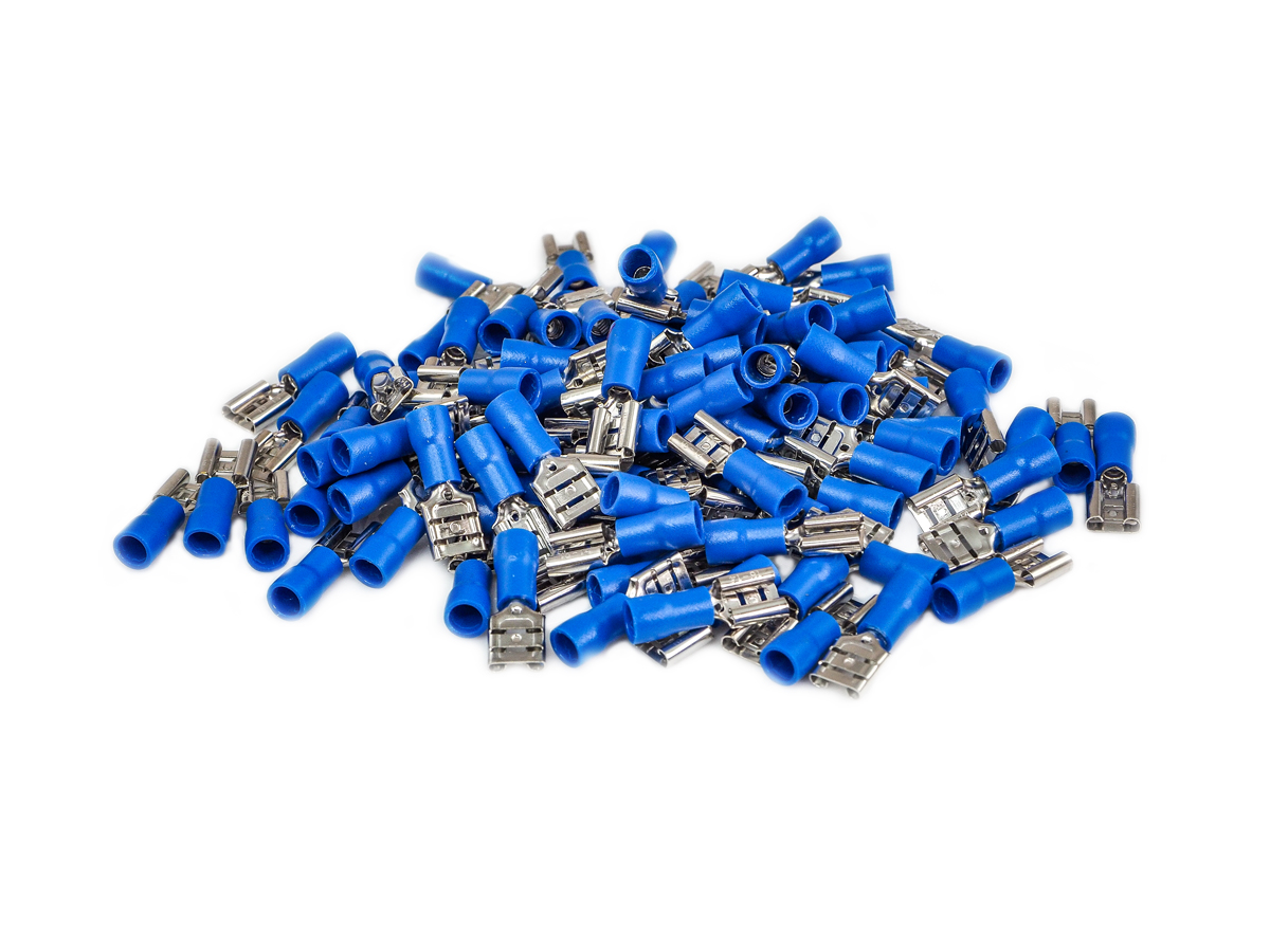 AurA | ATS-2563 | "Мама" плоская, синяя, ширина 6,3 мм, диаметр кабеля: 1,5 - 2,5 mm, уп. 100шт. | превью 2