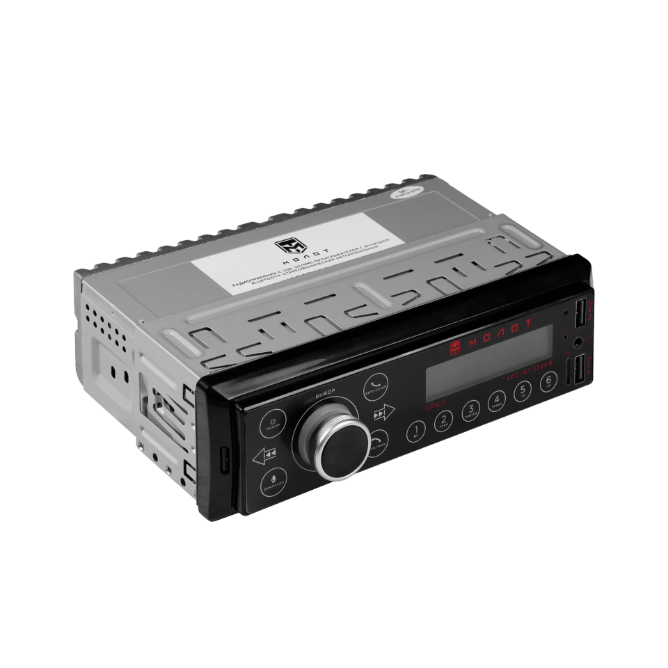 Ural | Урал Молот АРС-МТ 333К | BT, 2 USB, AUX, сенсорные красные кнопки, приложение | 2