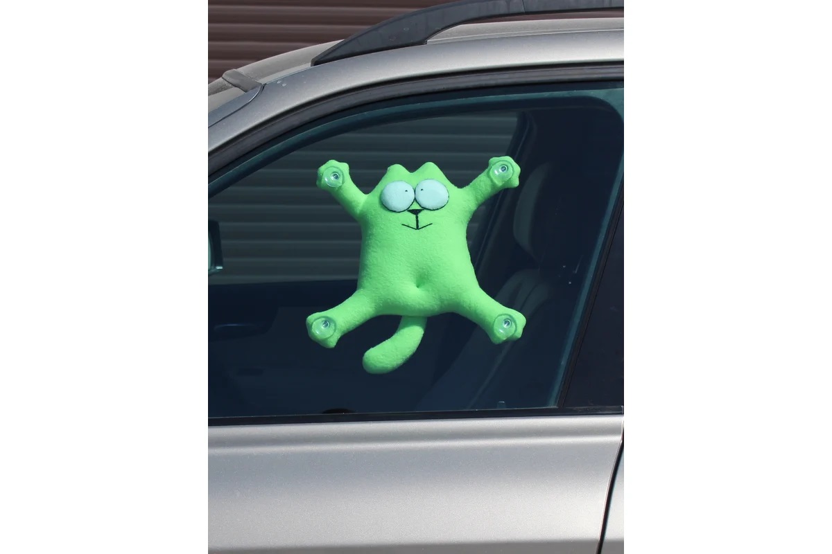 SNOOGY | КОТ  | кот на стекло на присосках САЛАТОВЫЙ | превью 2