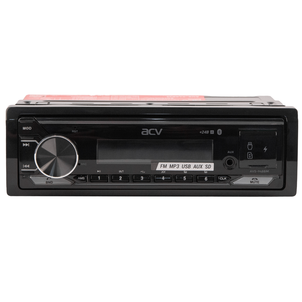 ACV | AVS-948BM |  24V!/мультицвет/BT/2USB/Charge/SD/FM/AUX/MP3/4*45/фикс.панель | превью 2