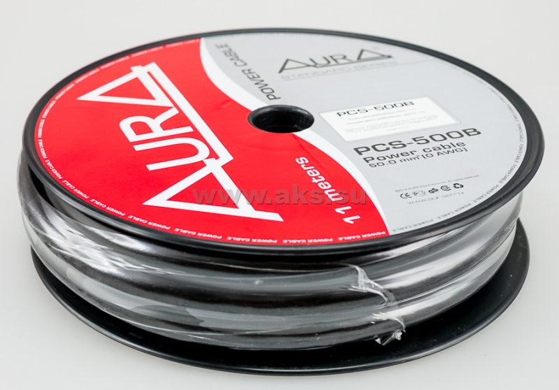 AurA | PCS-500B | 1/0GA (50мм.2), ЦЕНА ЗА БУХТУ; черный; БУХТА 11м | 1