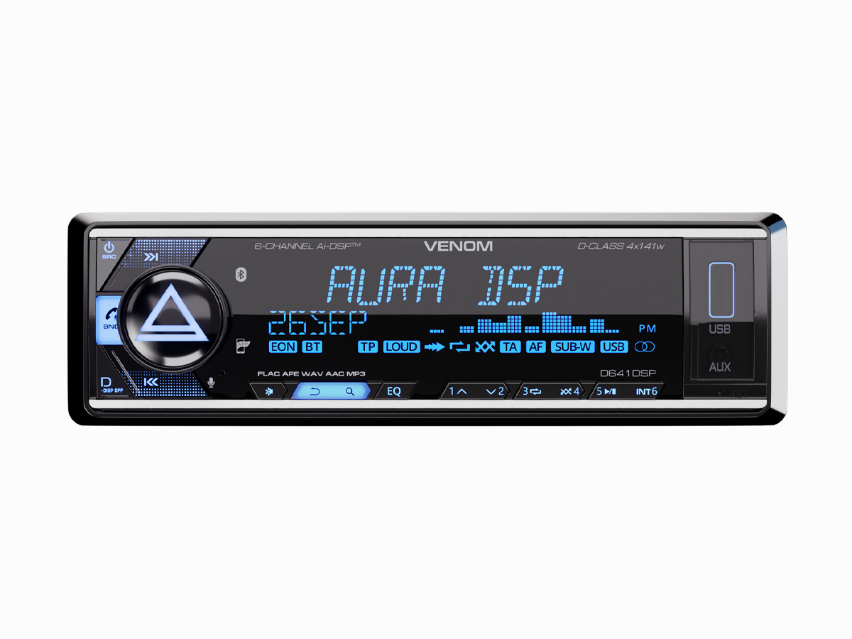 AurA | VENOM-D641DSP | D-CLASS 4х141w, Ai-DSP (6 RCA, 4V), FLAC, BT 5.3, 3-ZONE RGB, D-SWC, ДУ | превью 2