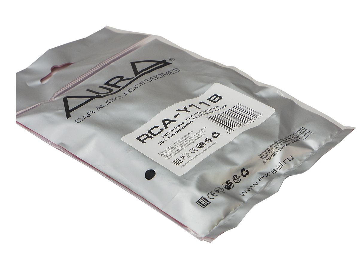 AurA | RCA-Y11B | Y-кембрики (штаны) для RCA-кабеля, 11мм, черные, 4 ШТ. | превью 2