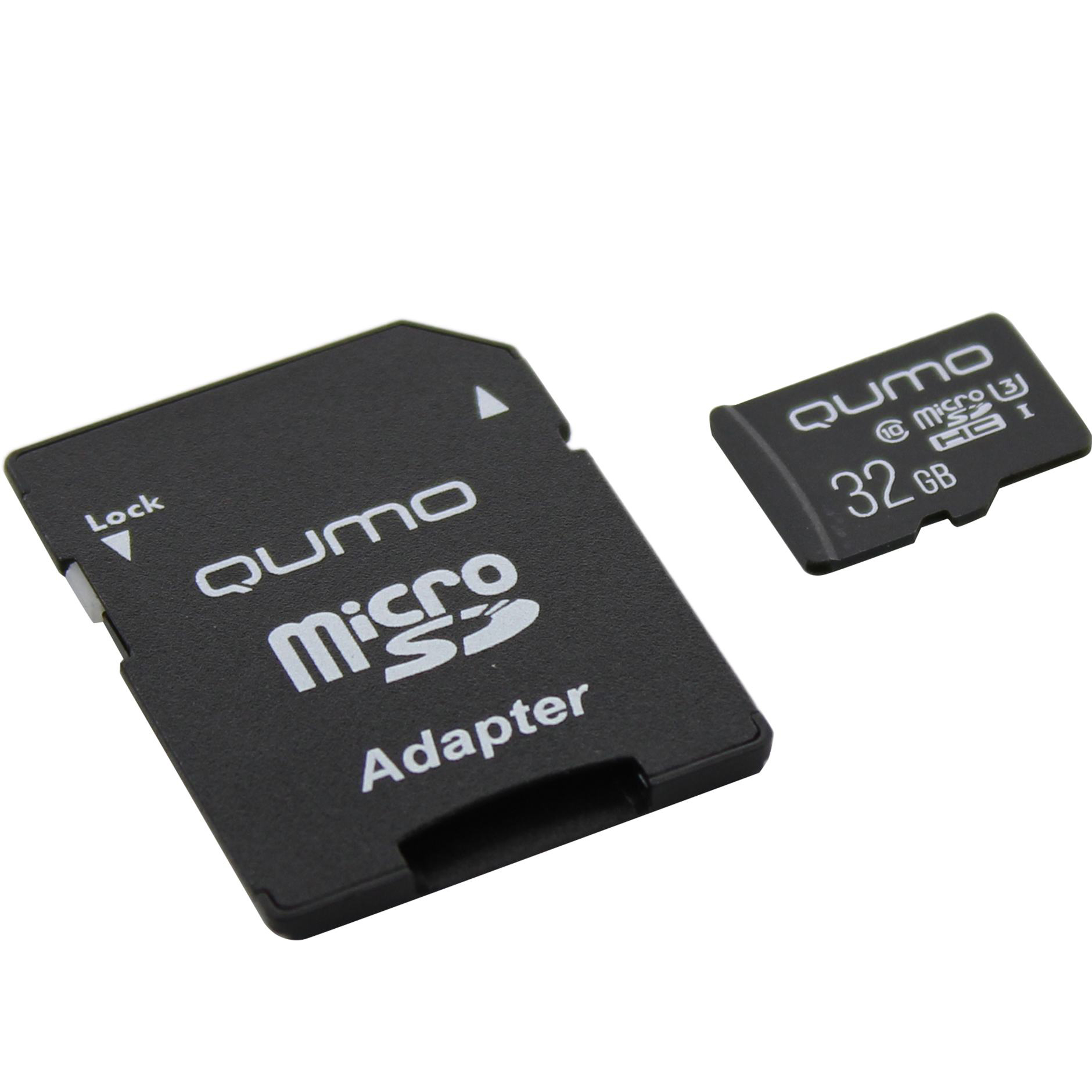 Qumo | MicroSDHC 32Gb Class 10  UHS-I U3  (с адапт. SD) | MicroSD 32Gb UHS-I U3+ адап, Class 10 | превью 1