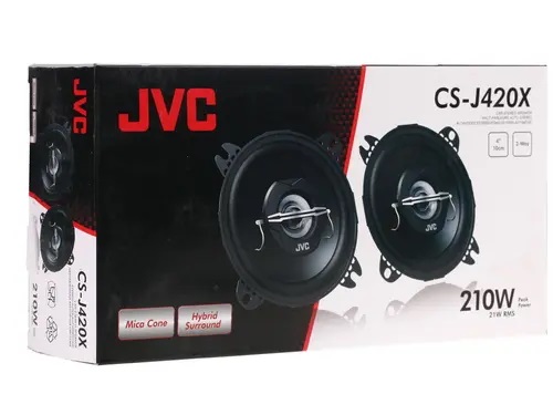 JVC | CS-J420X | 4" (10cm), 2-х полосные, 20/210w, 45-22 kHz, 90 db, 43 mm, без сеток | 5