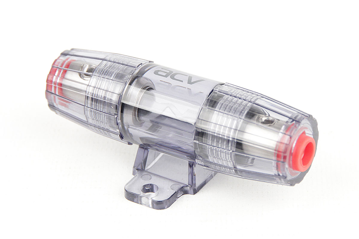 ACV | RM37-1535 | Держатель предохранителя колба AGU 8-4AWG/ никелированный/с предохранителем 80А | 1