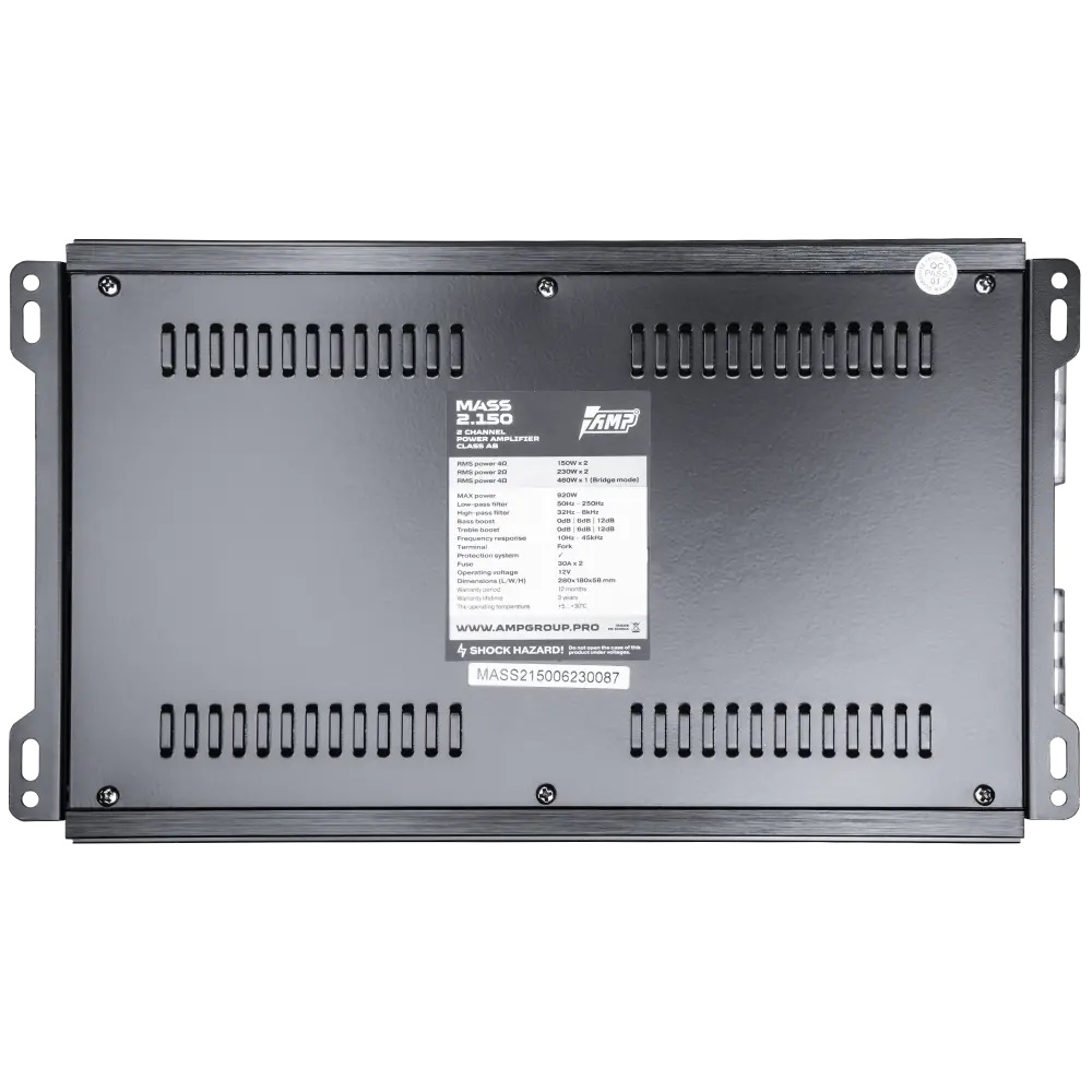 AMP | MASS 2.150 | 2-кан, класс AB, мощность RMS 460 Вт х1 ( 4 Ом ), 230Втх2 ( 2 Ом ) | 4