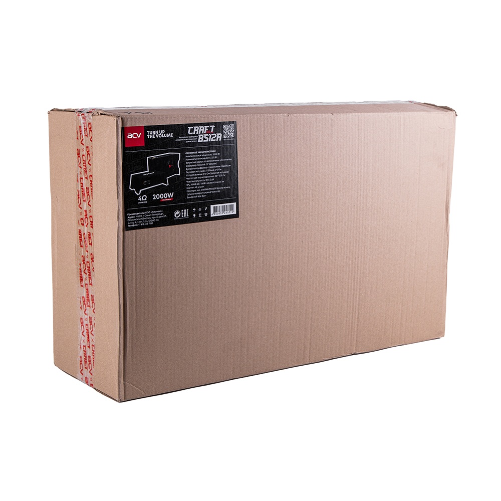 ACV | CRAFT BS12A | плоский актив.корпус. / 30см./2000вт /SPL-109 Дб черный | 6