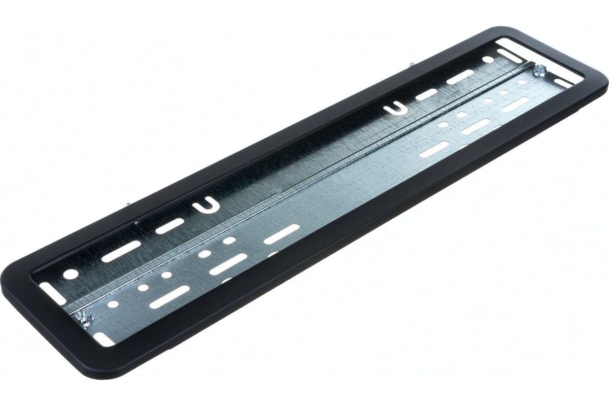 DolleX | SPL-21 | Рамка номерного знака металлическая, с металл. адаптером в сб., черная, 1шт.| 1