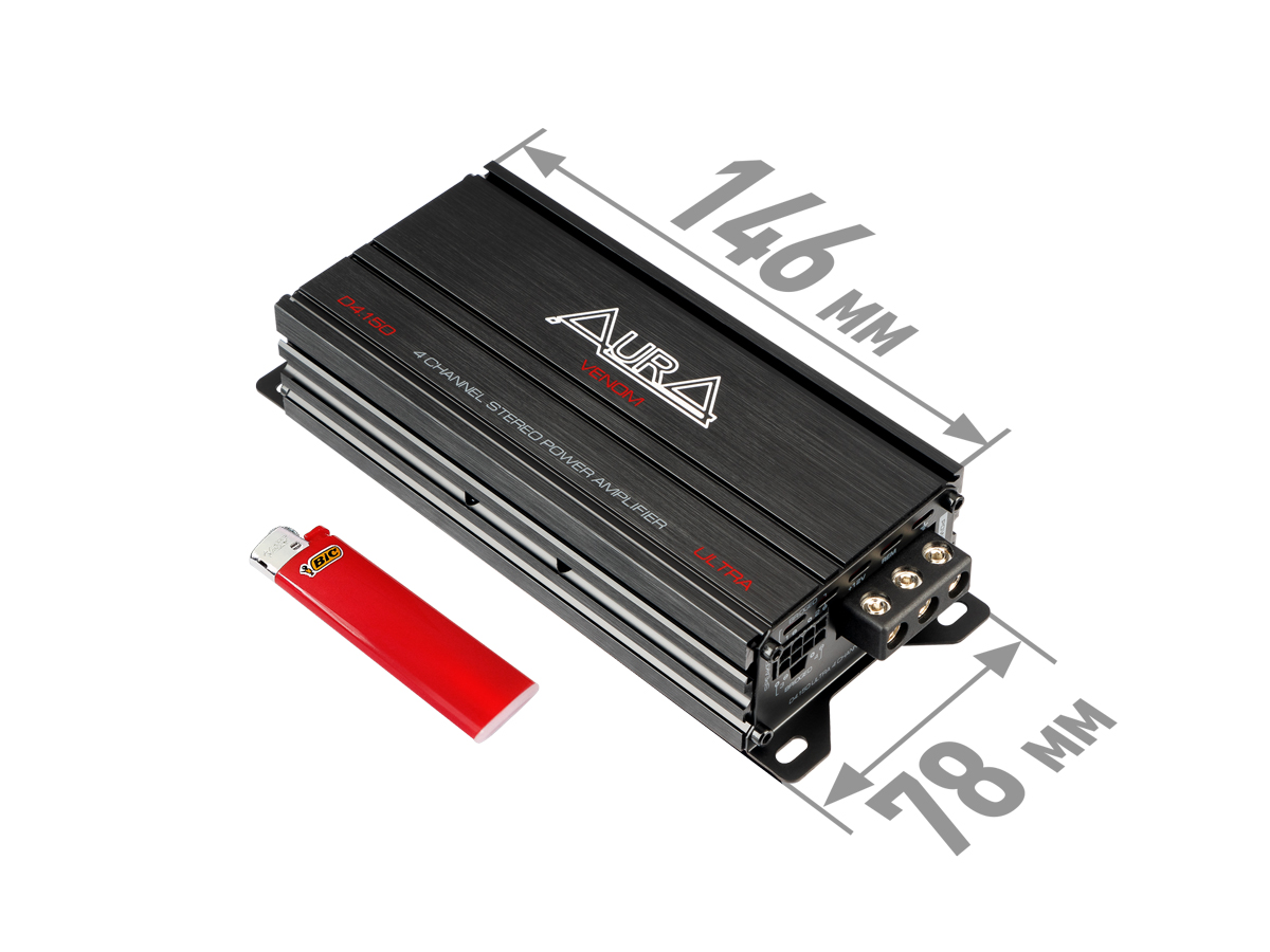 AurA | VENOM-D4.150 ULTRA | 4x90w (4 OHM), 4x150w (2 OHM), 2x300w (4 OHM) | 1