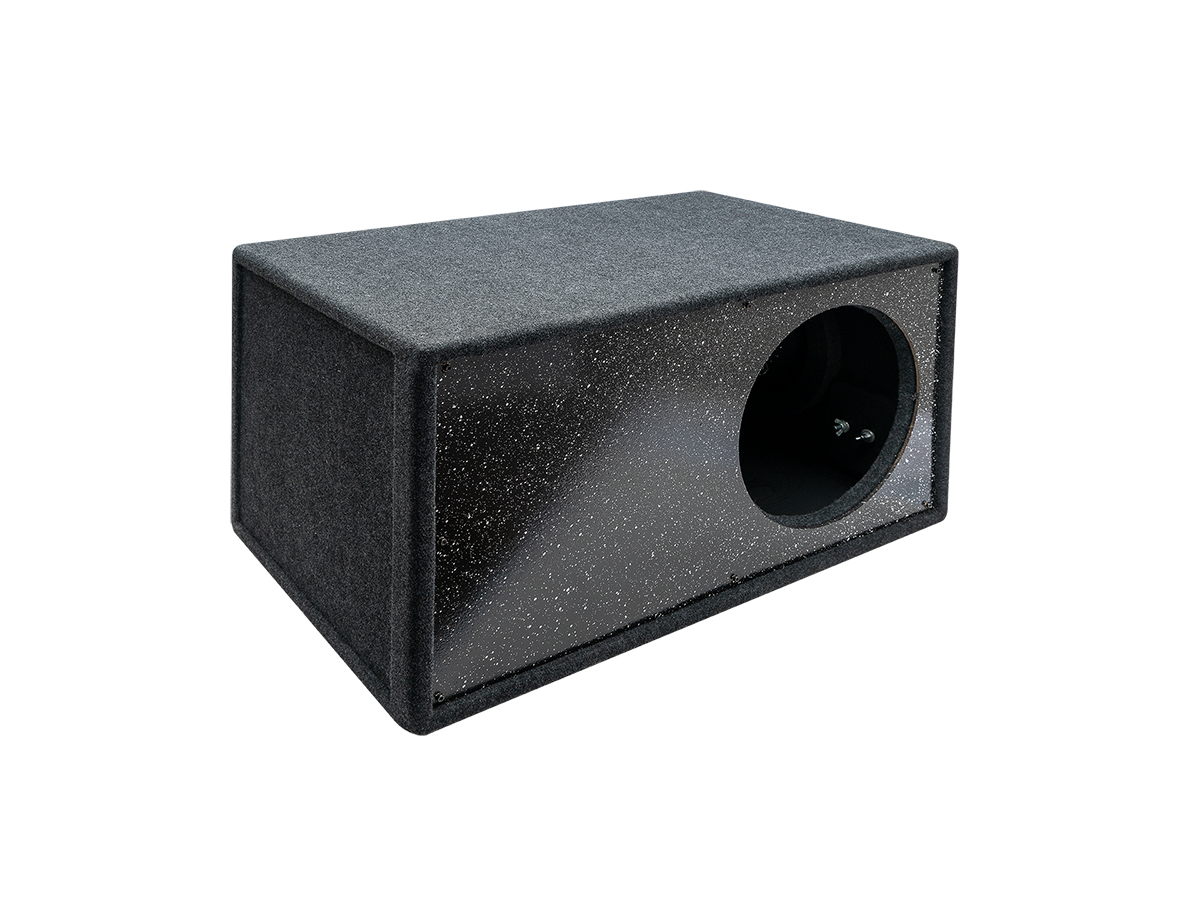 D/S/D | Короб 12"  ФАНЕРА  |  Корпус Искра БЕЛАЯ НА ЧЕРНОМ фазоинвертор 160 мм , 65л | превью 1