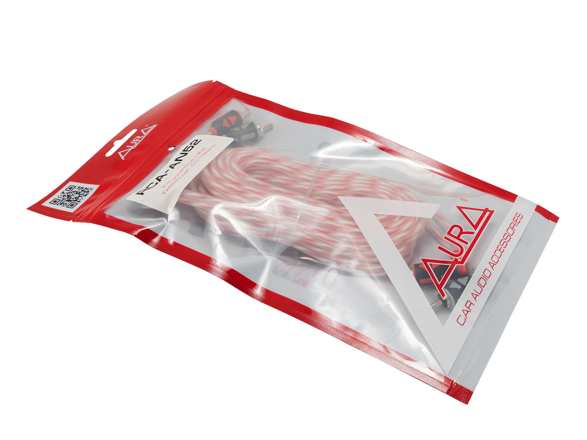 AurA | RCA-AN52 MkII  | RCA-кабель 5 метра, 2 канала, угловые коннекторы, витая пара | превью 2