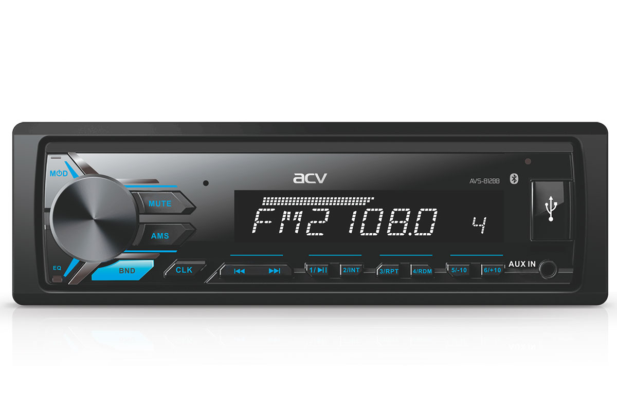 ACV | AVS-812BB | 1din/голубая/Bluetooth/USB/AUX/SD/FM/4*50 | превью 1