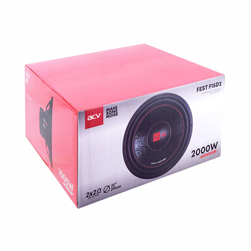 ACV | FEST F15D2 | Сабвуфер 38см/ RMS 650Wt/Max 2000Wt/2+2Om/SPL90Дб  | 6