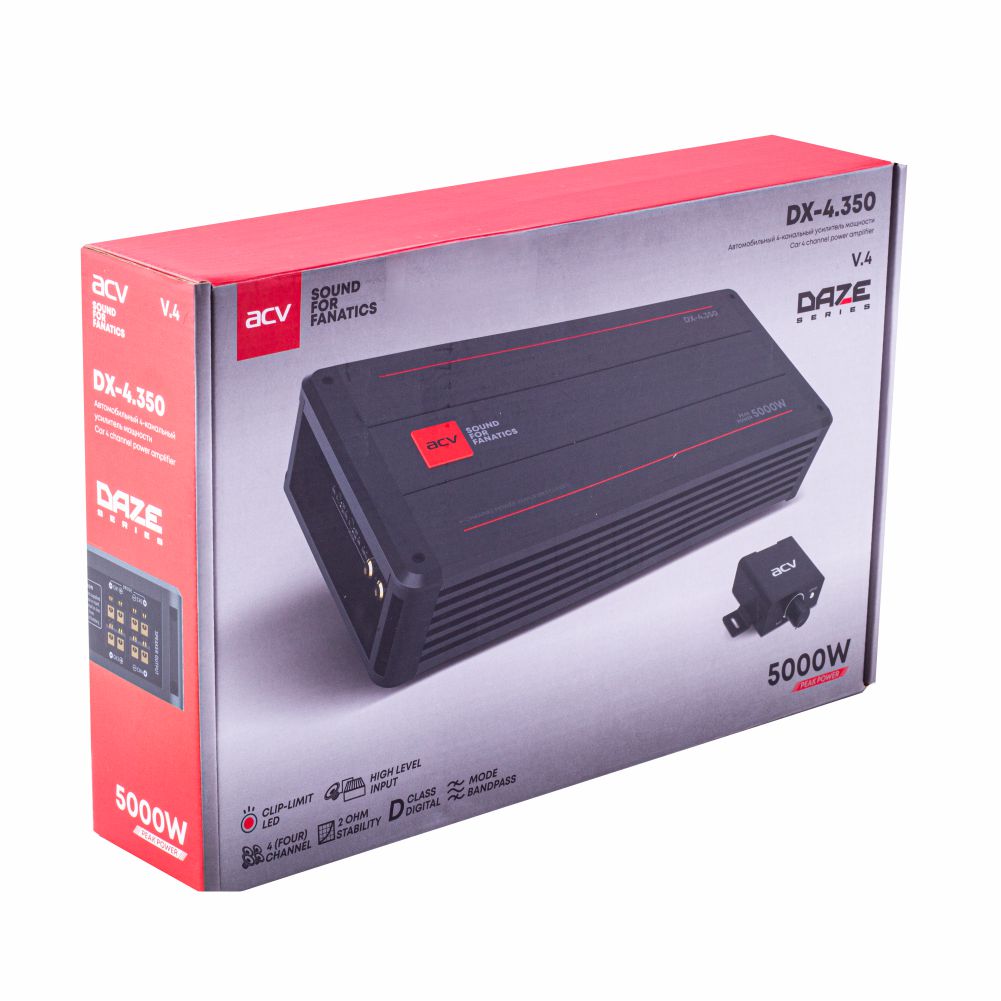 ACV | DX-4.350  | 4x350вт | 4-3-2 канал/4-2 Om/High-pass/Low-pass/Dclass I 8