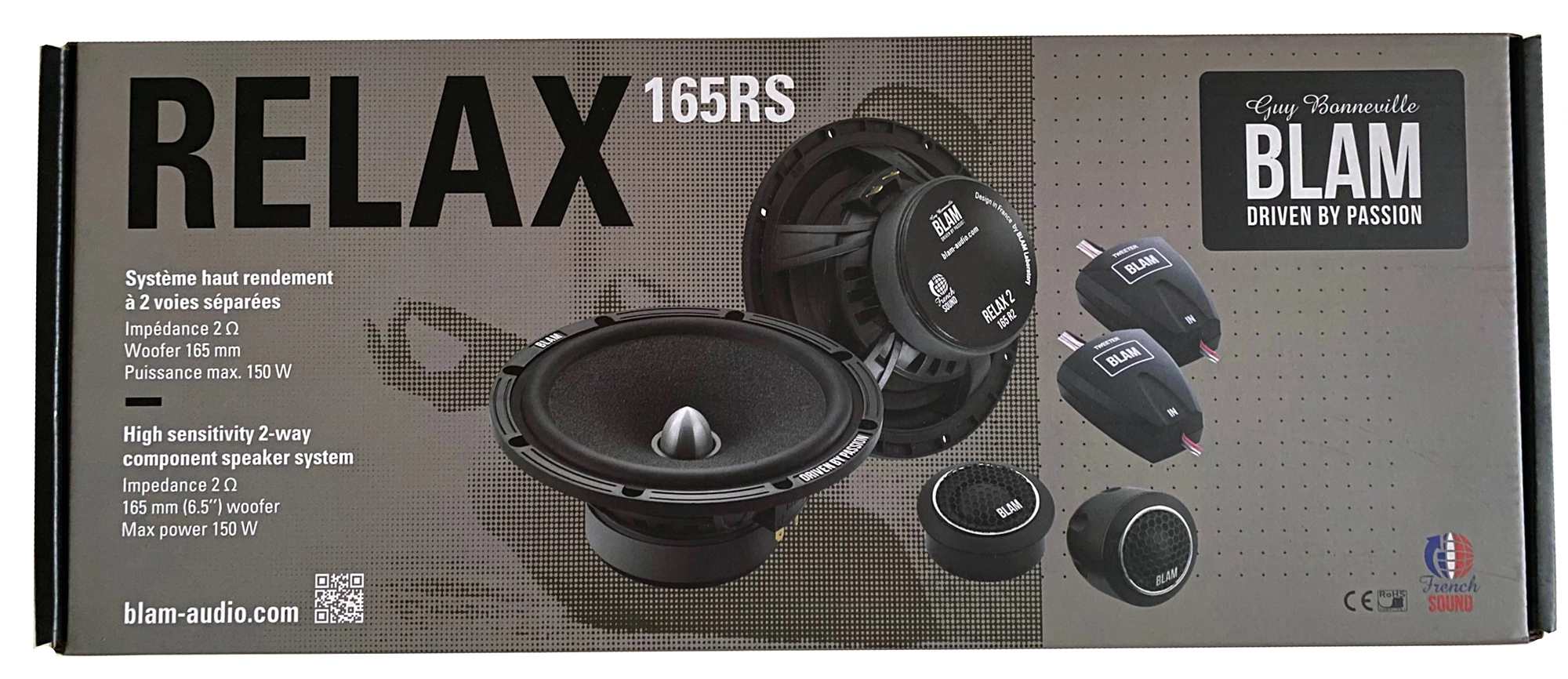 BLAM | 165R2S | 2-х компонентная акустика, 6,5" (16см), 75/150Вт, 60Гц-25кГц, 2Ом, 95,2 дБ | 4