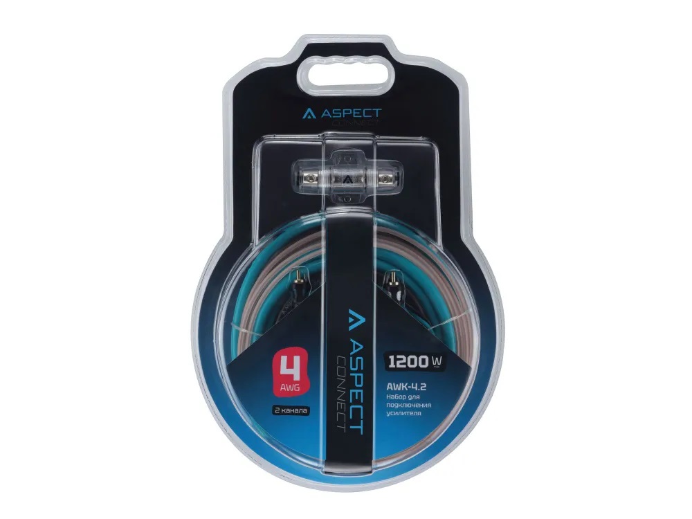 Aspect | AWK-4.2 | комплект проводов для 2-кан. усилителя / 4AWG/2RCA-2RCA | превью 1